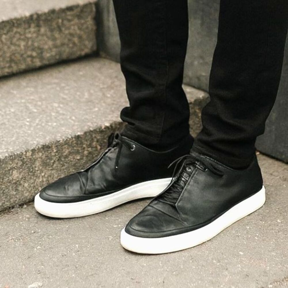 GRAND VOYAGE Avedon Black Leather Sneaker Shoes Mens Size 10.5 Made in Italy